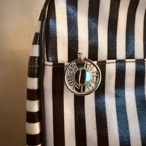 Henri Bendel Monochrome Striped Backpack